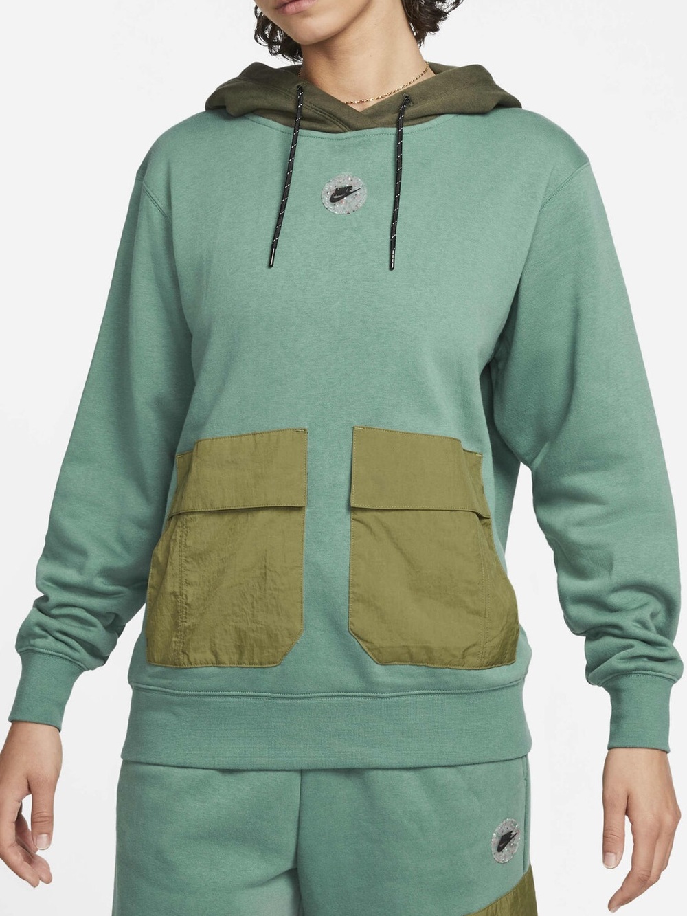 Nike Sportswear Women’s Sports Utility Fleece Hoodie Bicoastal Cargo Green XS